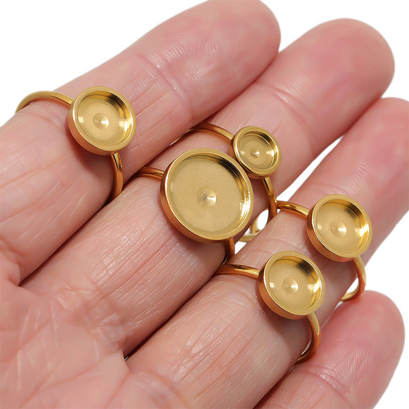 Wholesale 5PCS/PACK Stainless Steel Open Ring Base DIY Jewelry Accessories